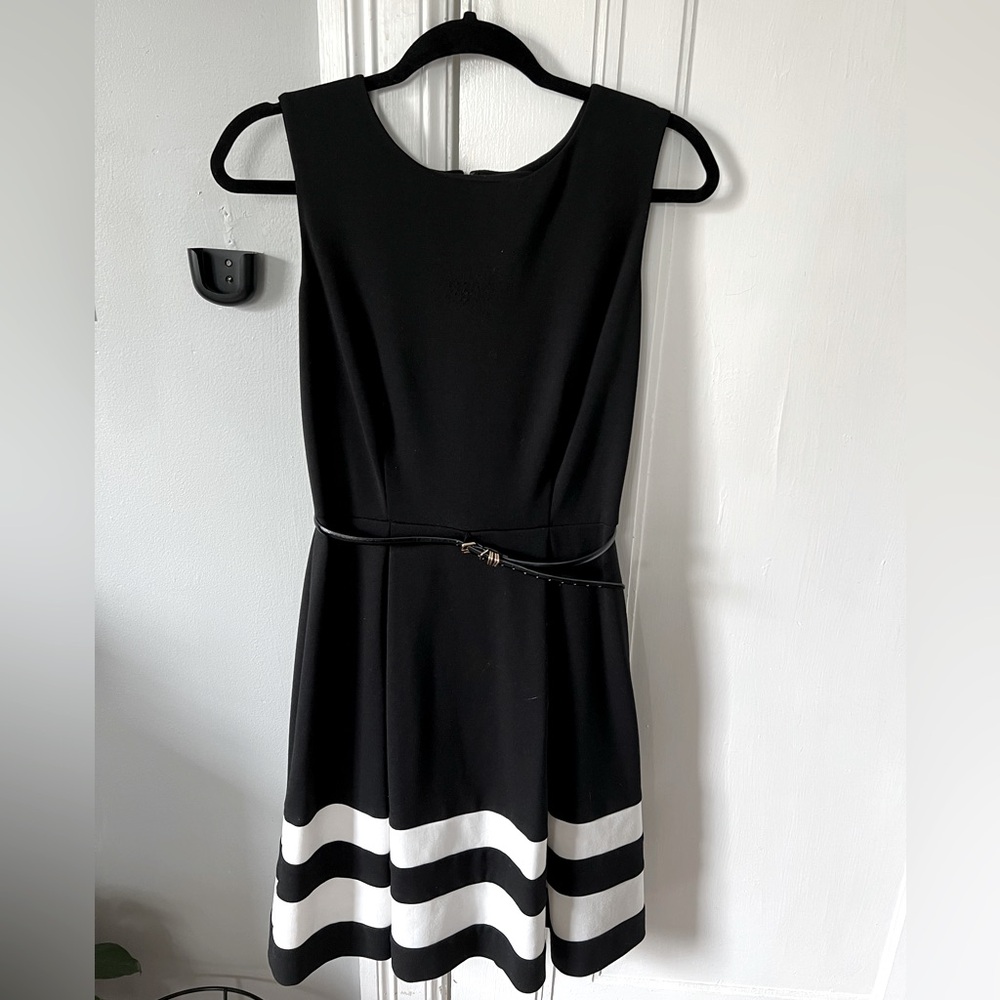 Calvin Klein A-line Belted Dress